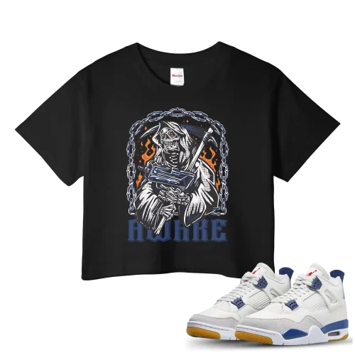 TeeVivo Jordan 4 SB Navy Crop Top, Awake Crop Top, SB Navy 4s Crop Top, Jordan 4 Outfit