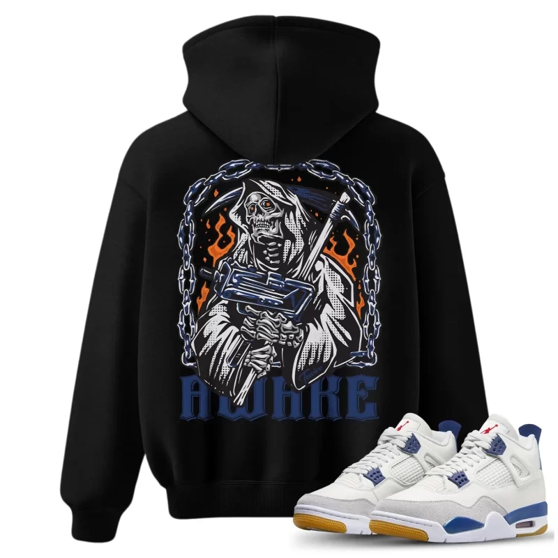 TeeVivo Jordan 4 SB Navy Hoodie, Awake Hoodie, SB Navy 4s Hoodie, Jordan 4 Outfit
