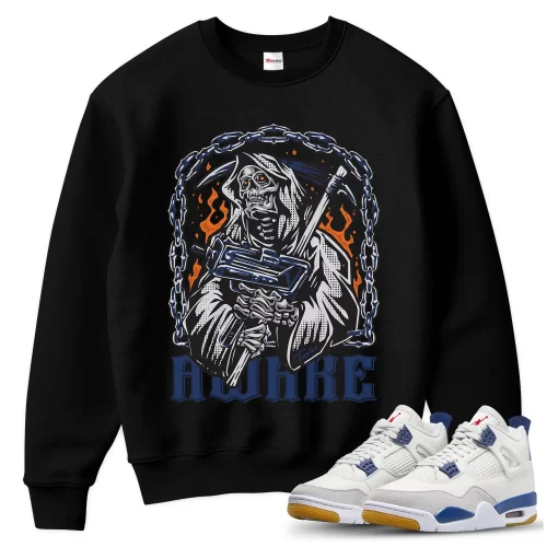 TeeVivo Jordan 4 SB Navy Sweatshirt, Awake Sweatshirt, SB Navy 4s Sweatshirt, Jordan 4 Outfit