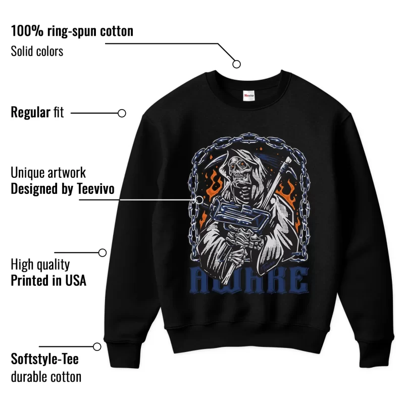 TeeVivo Jordan 4 SB Navy Sweatshirt, Awake Sweatshirt, SB Navy 4s Sweatshirt, Jordan 4 Outfit