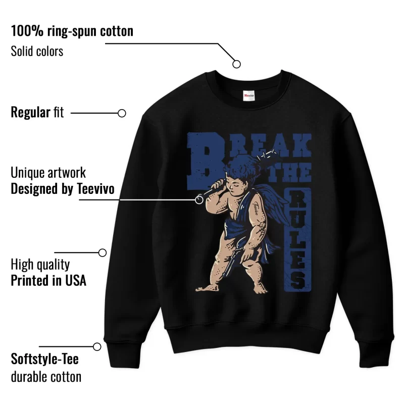 TeeVivo Jordan 4 SB Navy Sweatshirt, Break the rules Sweatshirt, SB Navy 4s Sweatshirt, Jordan 4 Outfit