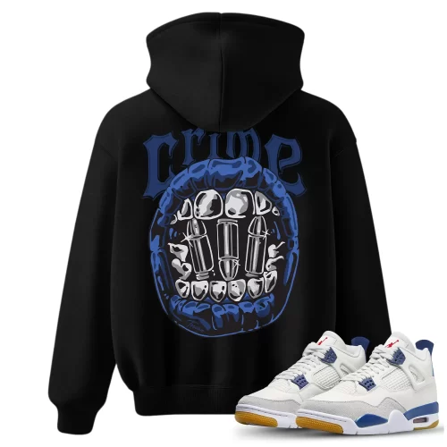 TeeVivo Jordan 4 SB Navy Hoodie, Crime Hoodie, SB Navy 4s Hoodie, Jordan 4 Outfit