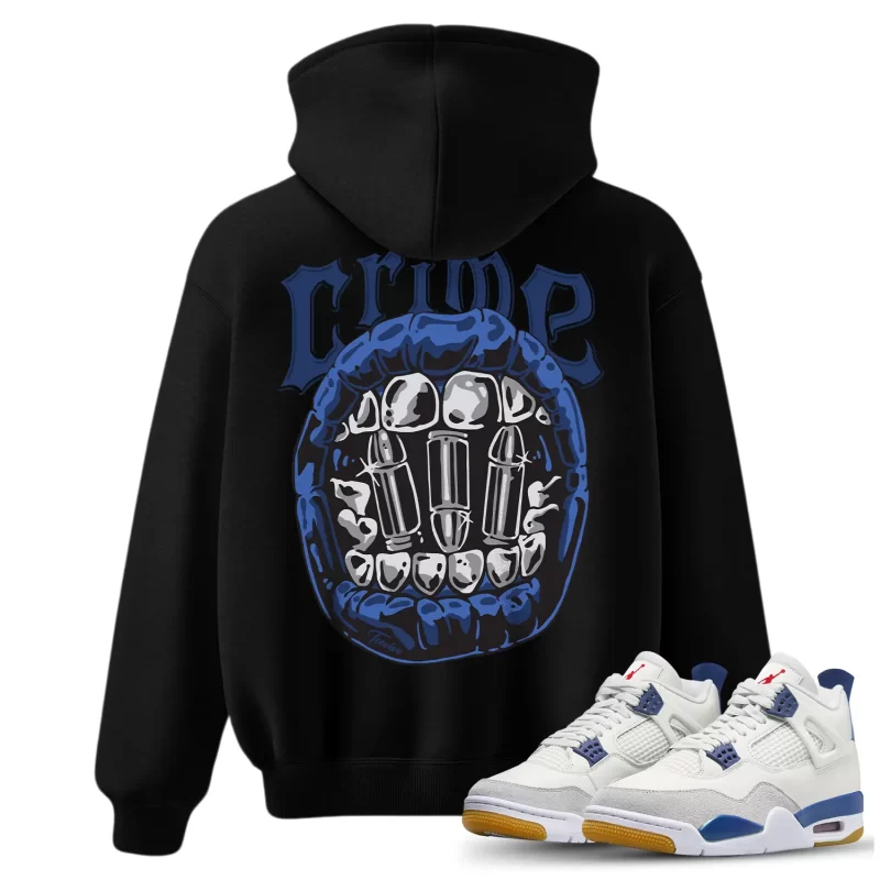 TeeVivo Jordan 4 SB Navy Hoodie, Crime Hoodie, SB Navy 4s Hoodie, Jordan 4 Outfit