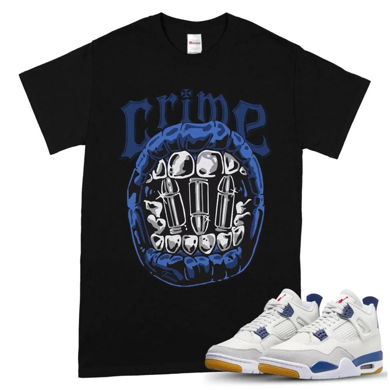 TeeVivo Jordan 4 SB Navy Shirt, Crime Shirt, SB Navy 4s Shirt, Jordan 4 Outfit
