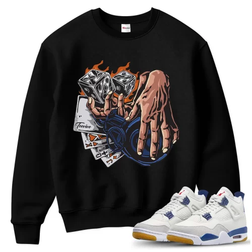 TeeVivo Jordan 4 SB Navy Sweatshirt, Gambling Sweatshirt, SB Navy 4s Sweatshirt, Jordan 4 Outfit