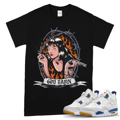TeeVivo Jordan 4 SB Navy Shirt, God Daaamn Shirt, SB Navy 4s Shirt, Jordan 4 Outfit