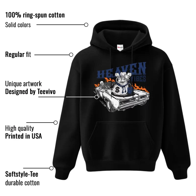 TeeVivo Jordan 4 SB Navy Hoodie, Heaven vibes Hoodie, SB Navy 4s Hoodie, Jordan 4 Outfit