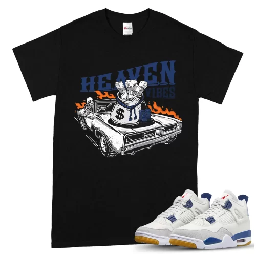 TeeVivo Jordan 4 SB Navy Shirt, Heaven vibes Shirt, SB Navy 4s Shirt, Jordan 4 Outfit