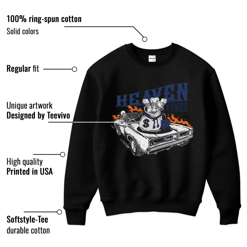 TeeVivo Jordan 4 SB Navy Sweatshirt, Heaven vibes Sweatshirt, SB Navy 4s Sweatshirt, Jordan 4 Outfit