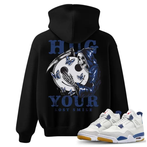 TeeVivo Jordan 4 SB Navy Hoodie, Hug your lost smile Hoodie, SB Navy 4s Hoodie, Jordan 4 Outfit
