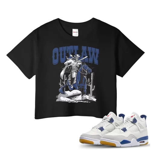 TeeVivo Jordan 4 SB Navy Crop Top, Outlaw Crop Top, SB Navy 4s Crop Top, Jordan 4 Outfit