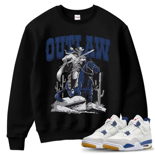 TeeVivo Jordan 4 SB Navy Sweatshirt, Outlaw Sweatshirt, SB Navy 4s Sweatshirt, Jordan 4 Outfit