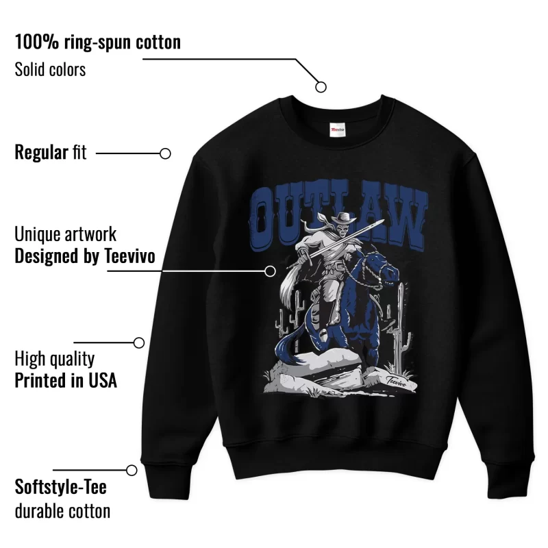 TeeVivo Jordan 4 SB Navy Sweatshirt, Outlaw Sweatshirt, SB Navy 4s Sweatshirt, Jordan 4 Outfit