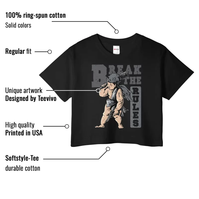 TeeVivo Jordan 9 Cool Grey Crop Top, Break the rules Crop Top, Cool Grey 9s Crop Top, Jordan 9 Outfit