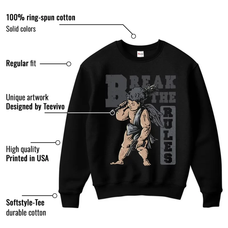 TeeVivo Jordan 9 Cool Grey Sweatshirt, Break the rules Sweatshirt, Cool Grey 9s Sweatshirt, Jordan 9 Outfit
