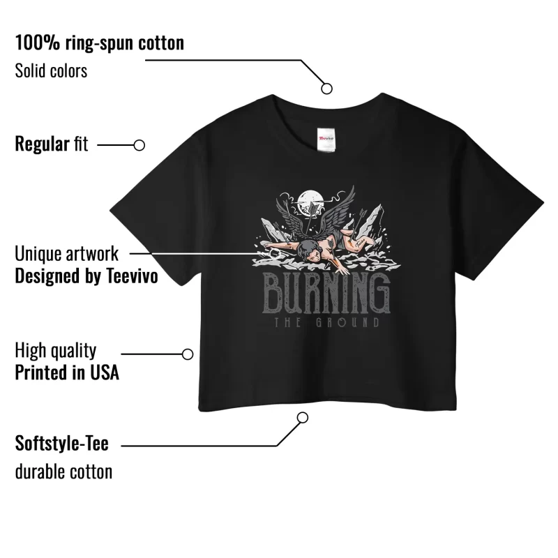 TeeVivo Jordan 9 Cool Grey Crop Top, Burning the ground Crop Top, Cool Grey 9s Crop Top, Jordan 9 Outfit