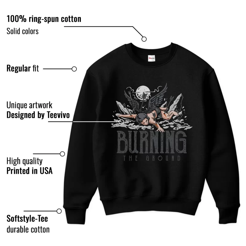 TeeVivo Jordan 9 Cool Grey Sweatshirt, Burning the ground Sweatshirt, Cool Grey 9s Sweatshirt, Jordan 9 Outfit