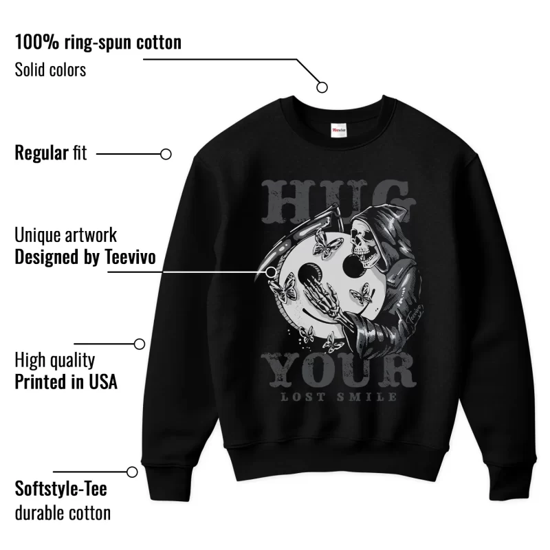 TeeVivo Jordan 9 Cool Grey Sweatshirt, Hug your lost smile Sweatshirt, Cool Grey 9s Sweatshirt, Jordan 9 Outfit