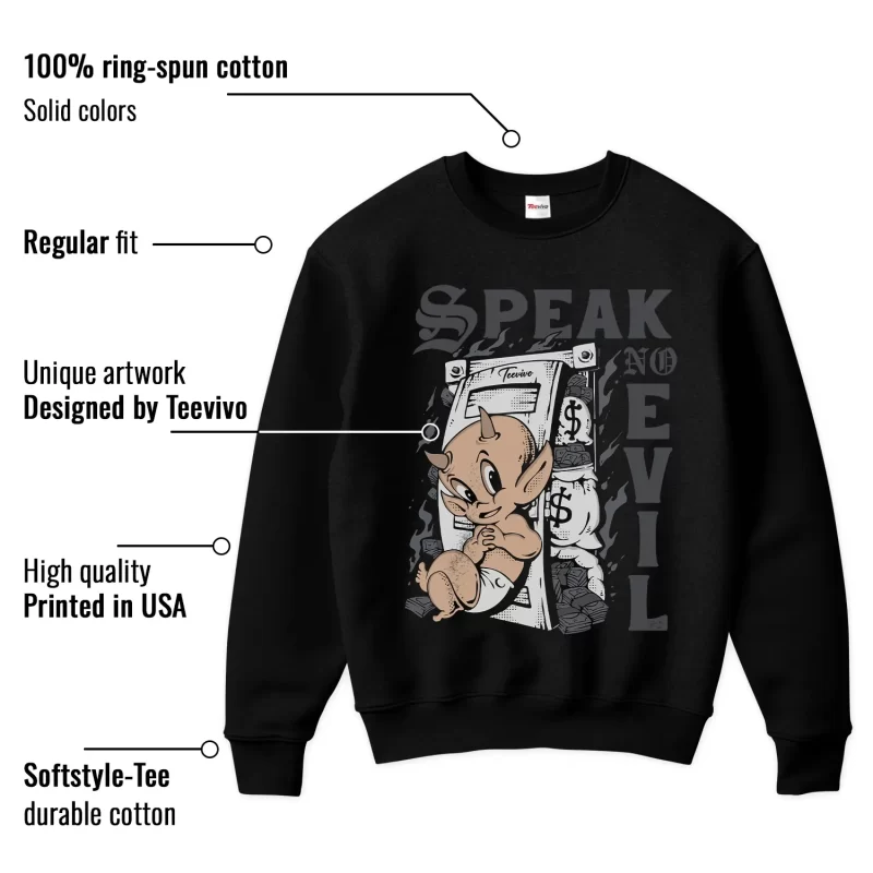 TeeVivo Jordan 9 Cool Grey Sweatshirt, Speak no evil Sweatshirt, Cool Grey 9s Sweatshirt, Jordan 9 Outfit