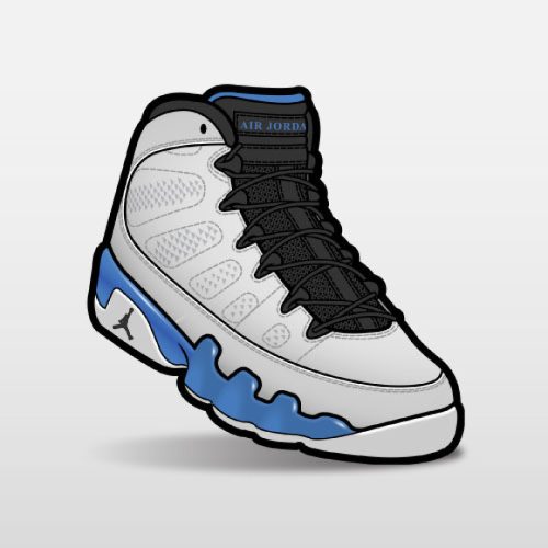 Match Air Jordan 9 Powder Blue