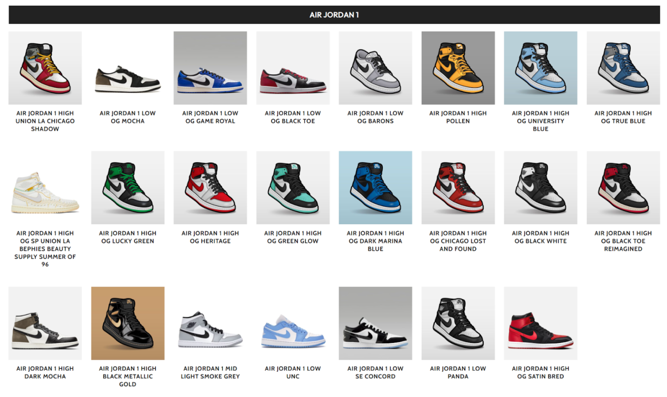 Teevivo Air jordan 1 sneaker match tees collection
